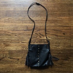 Black boho crossbody bag